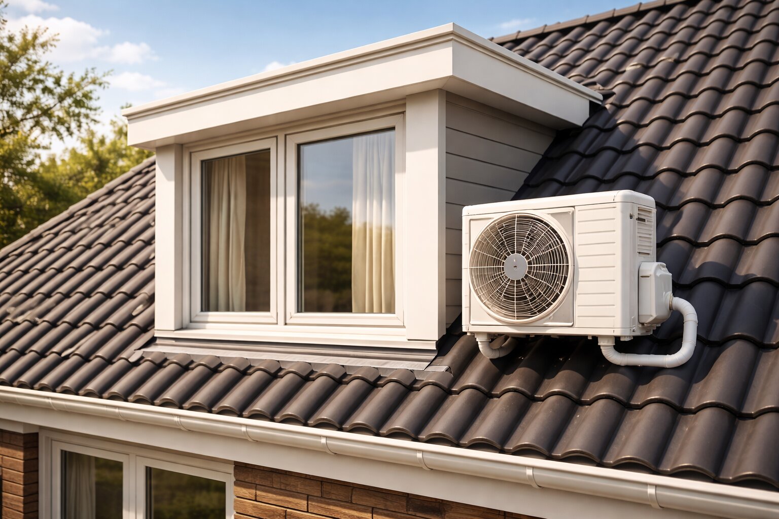 airco op dakkapel, dakkapel