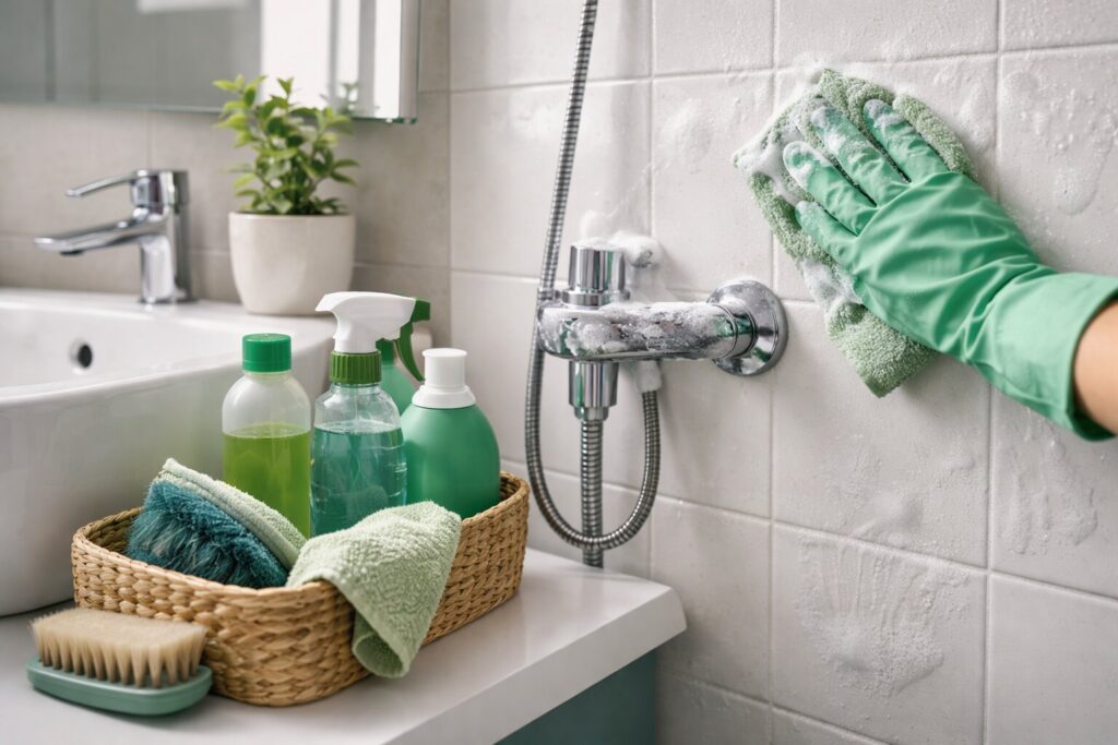 badkamer schoonmaken, badkamer