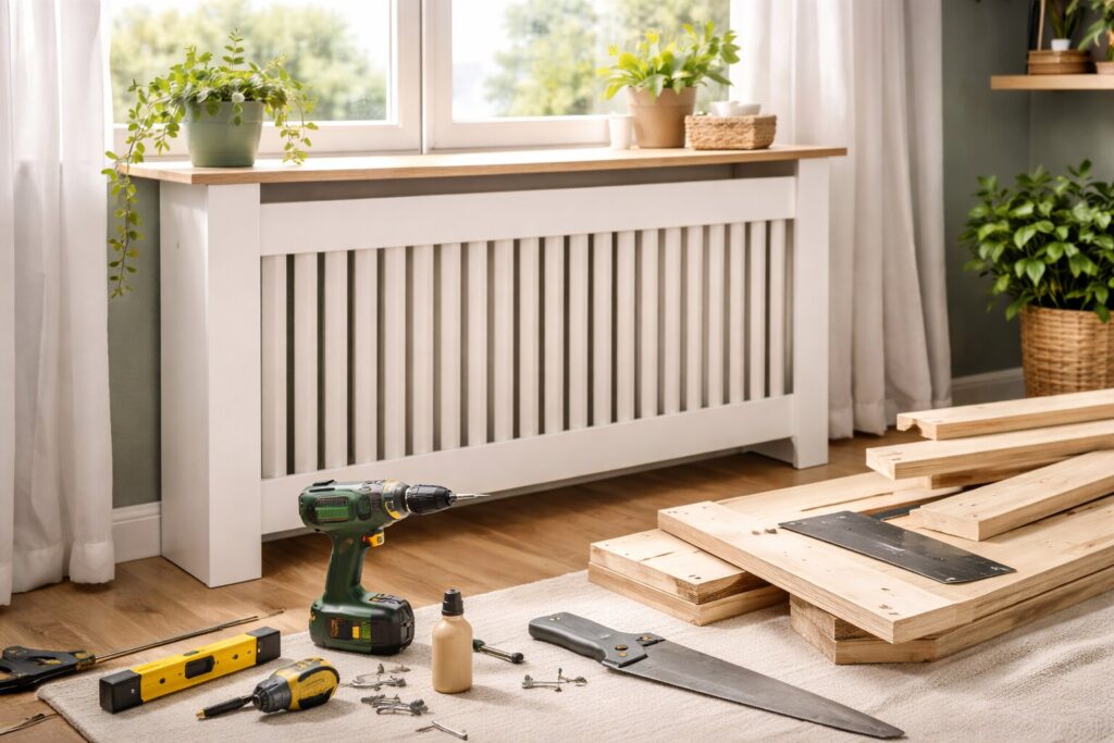 radiator ombouw maken, radiator ombouw