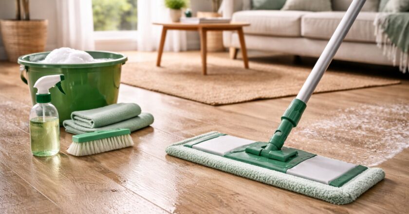 PVC vloer schoonmaken zonder strepen en met behoud van uitstraling