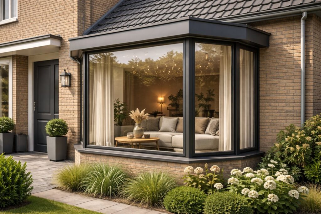 Een moderne erker in de voorgevel als architectonische blikvanger