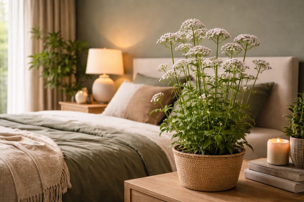 Valeriaan plant in de slaapkamer: natuurlijke rust met een decoratieve touch